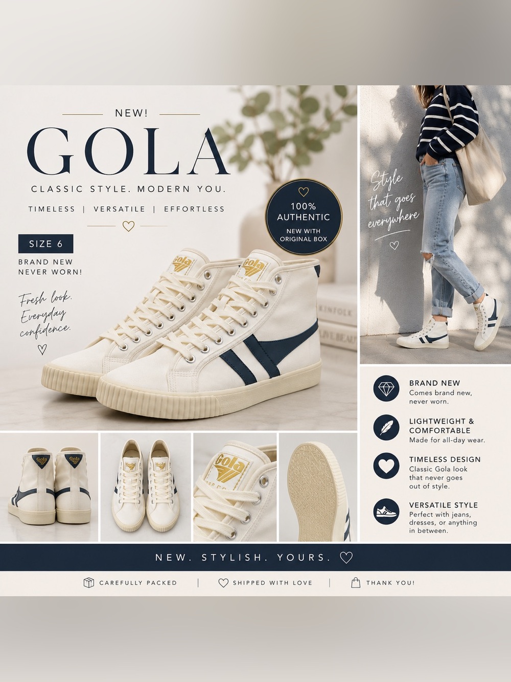 Gola High Top Sneakers – Women’s Size 6